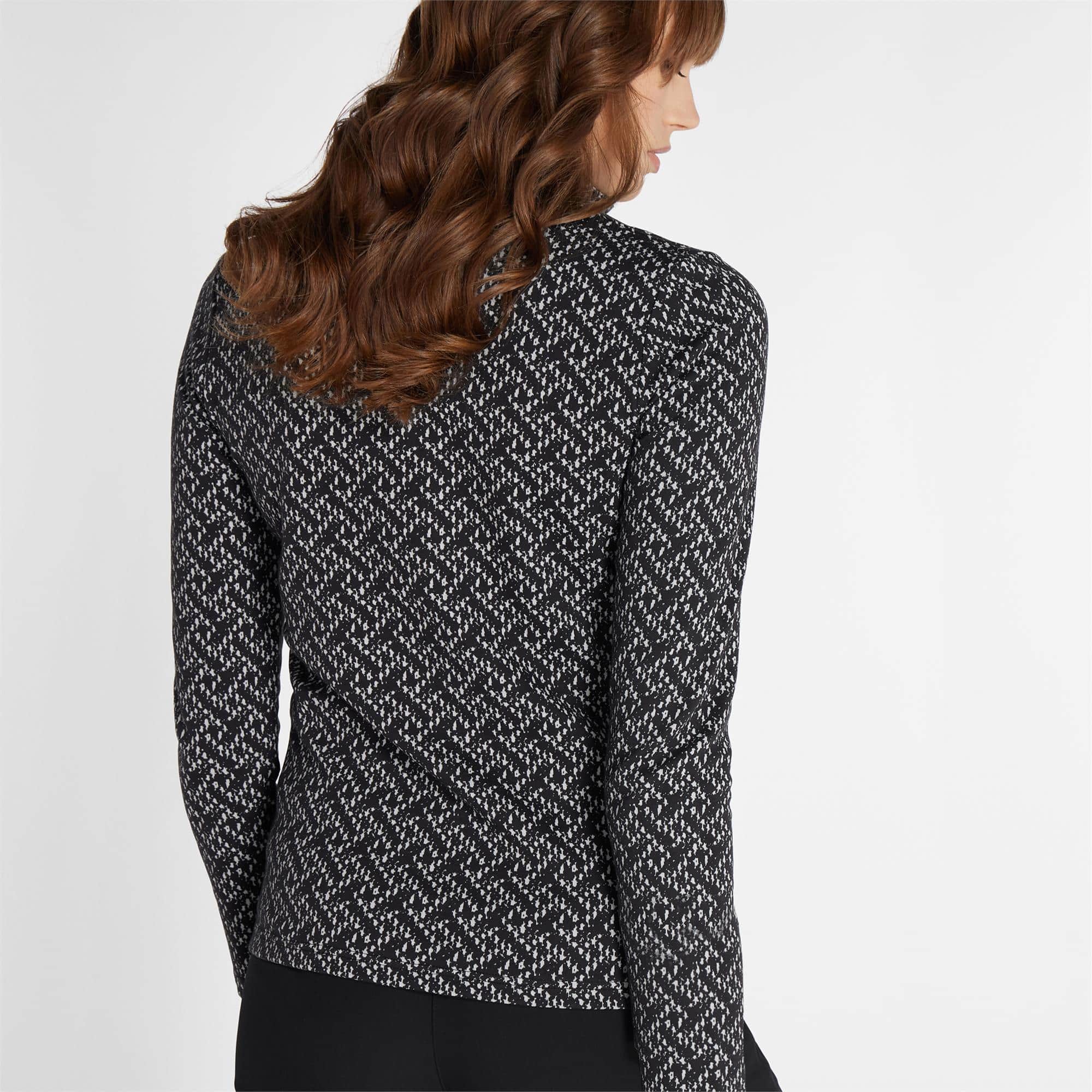 Green Lamb Kenza Jaquard Zip Neck Ladies Golf Top Black